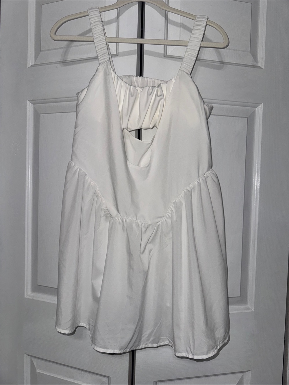 NWT Women’s  White Sleeveless Tiered Mini Dress
